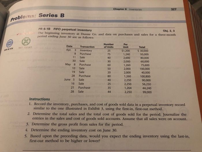  Chapter 6 Inventories 327 blems: Series B pro PR 6-1B FIFO