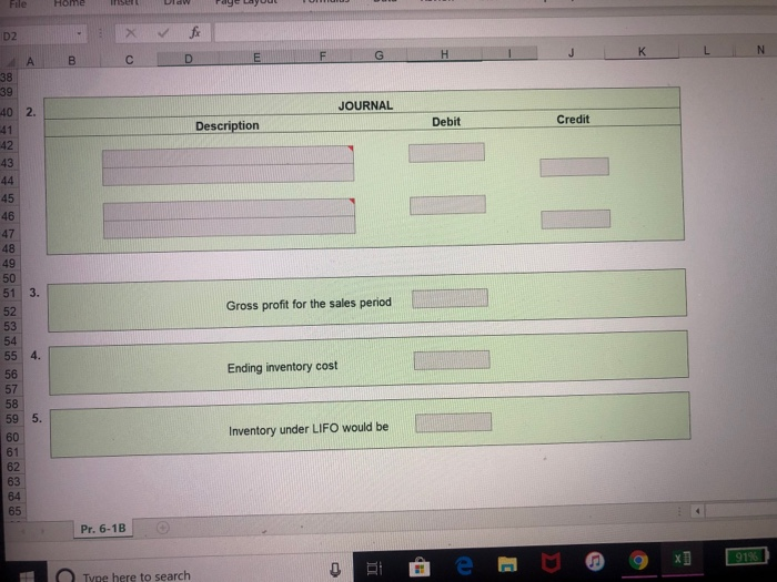 data on purchases and sales for a three-month period ending June 30
