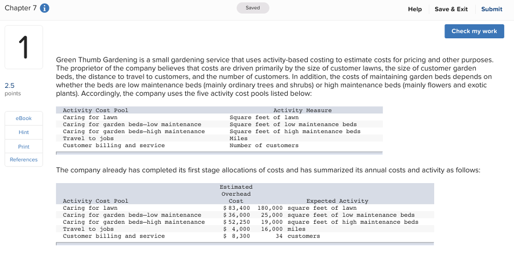  Chapter 7 Saved Help Save & Exit Submit Check my work