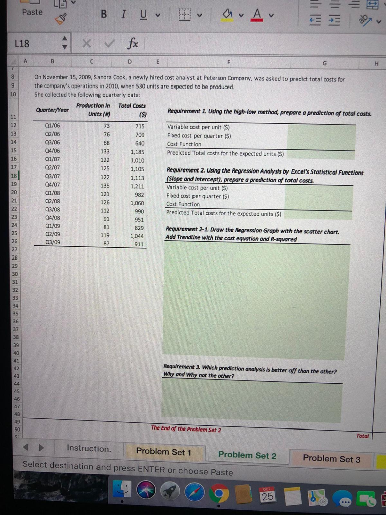 please provide solution by excel operation and please provide working process Paste