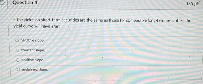  If the yields on short-term securities are the same as those