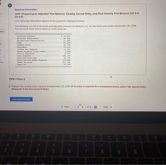  ! 13 Required information CP4-1 Preparing an Adjusted Trial Balance, Closing