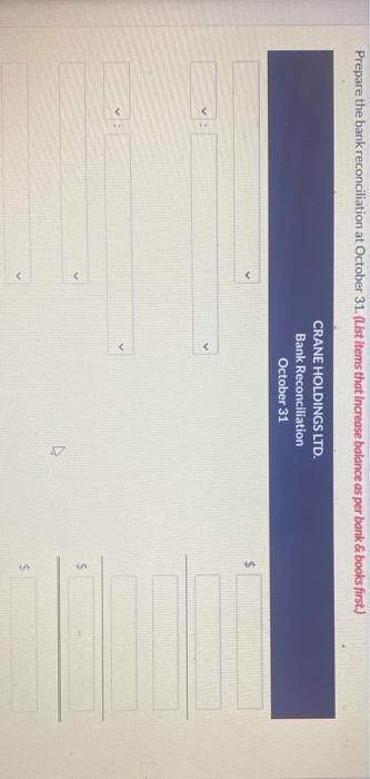 of October, it showed that the compary had a cash balance of