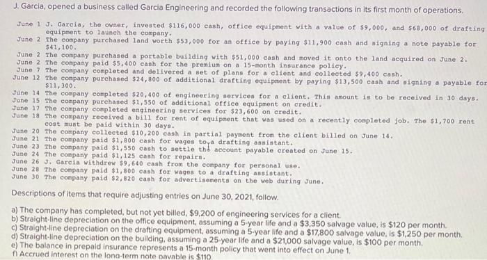 please help what am i missing from this J. Garcla, opened a