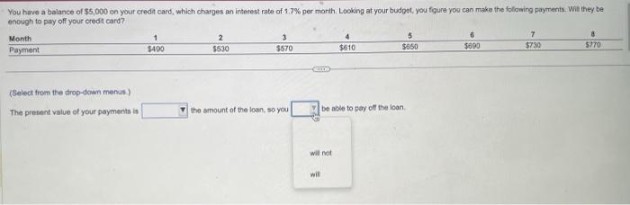 is the ambunt of the loan, ao you be able to pay