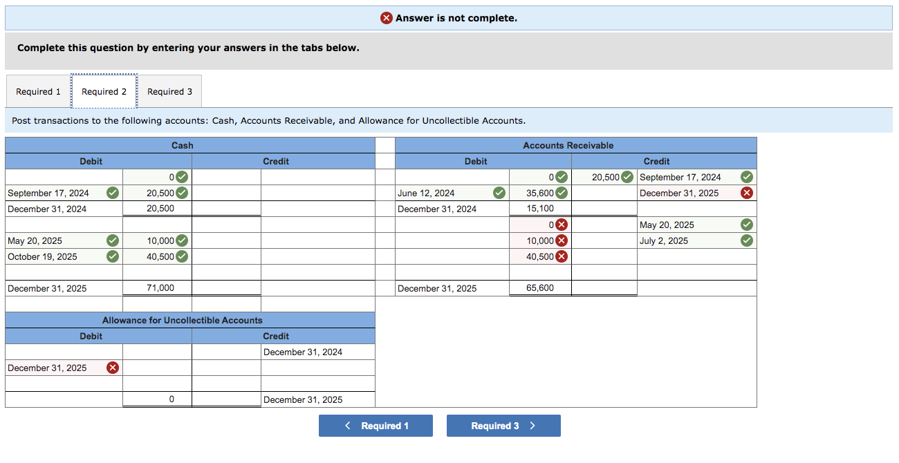 to accounts receivable ( LO5-3, 5-4, 5-5) The following events occur for