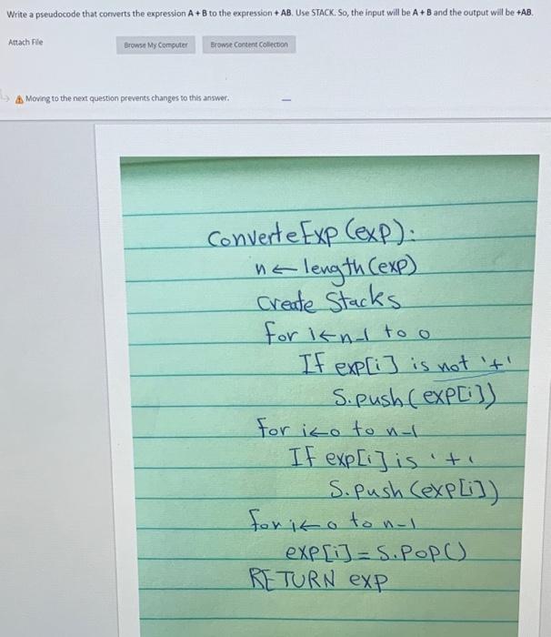 Please solve quickly and to explain Write a pseudocode that converts the