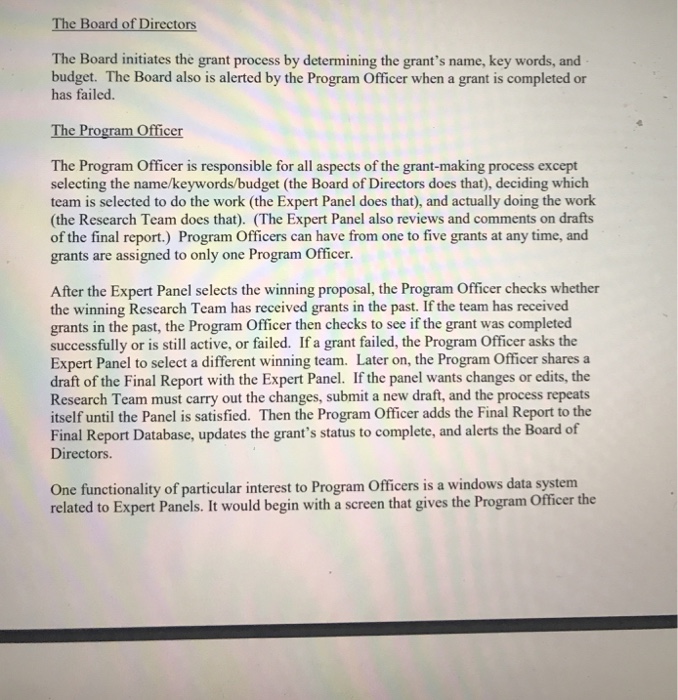 following elements of the problem domain or its IT solution. All must