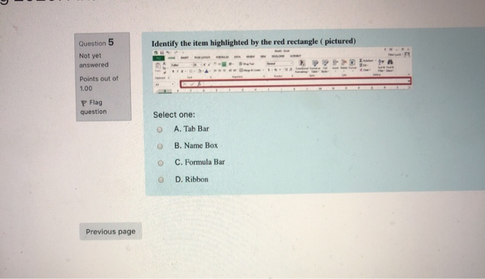 Identify the item highlighted by the red rectangle (pictured) Question 5