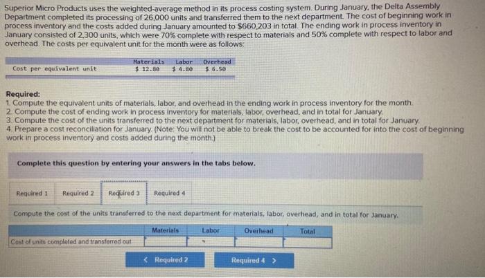 26,000 units and transferred them to the next department. The cost of