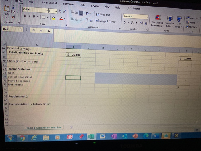 the row titals represent the end of the month balances in thr