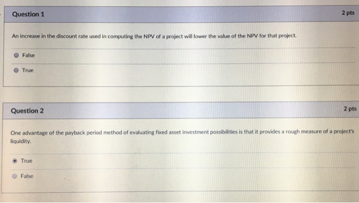 An increase in the discount rate used in computing the NPV