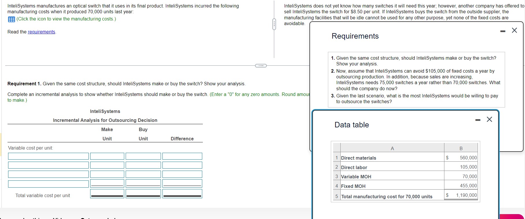  Please complete all steps InteliSystems manufactures an optical switch that it