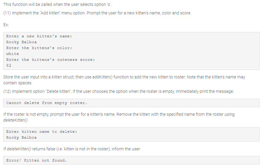 videos with kittens. The roster can include at most 10 kittens. You