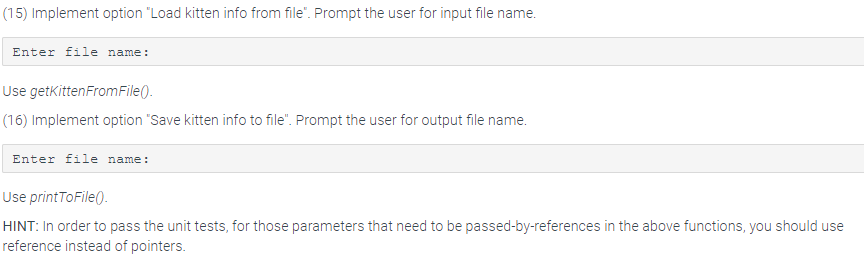 to manipulate the structure. (1) Create a structure kitten. The structure should