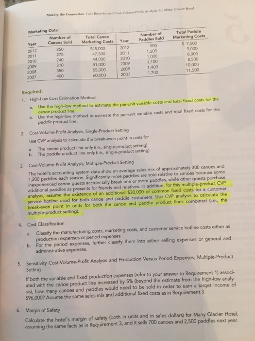 THANK YOU. ohavior and Cost-Volume-Profit Analysis for Many Glacier Hotet Cost Behavior