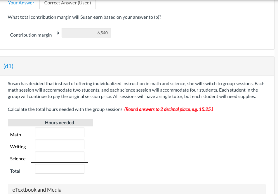$34 Science $25 10 20 Session price Variable labor costs Variable supplies