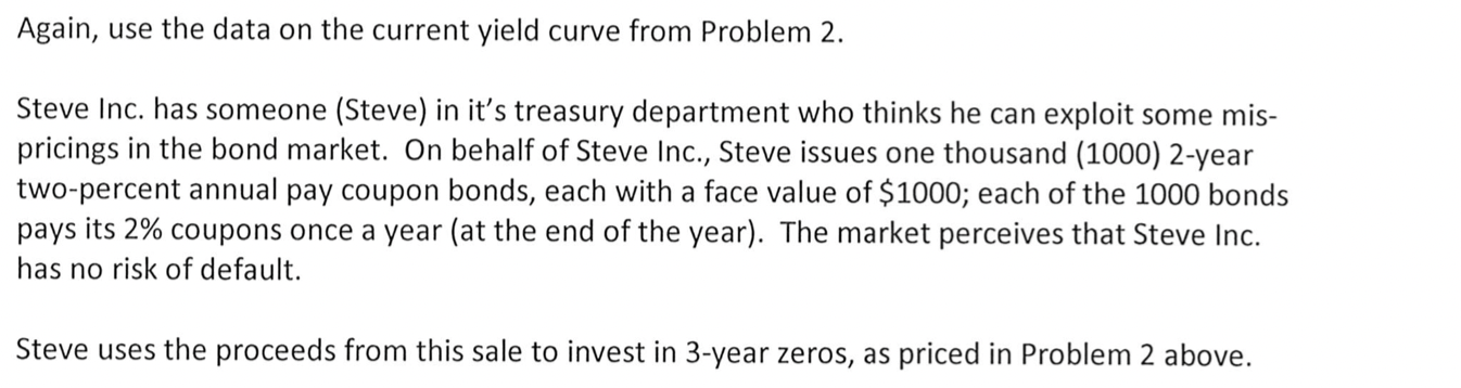  Again, use the data on the current yield curve from Problem