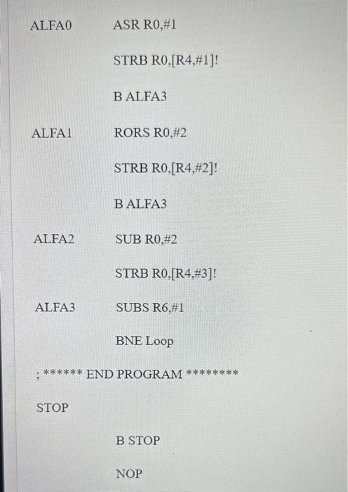 LDR R 2,=DATA ADD R3,R2,\#0x10 LDR R4,=-Memory MOV R6,\#2 Loop LDRB R0,[R2],\#1