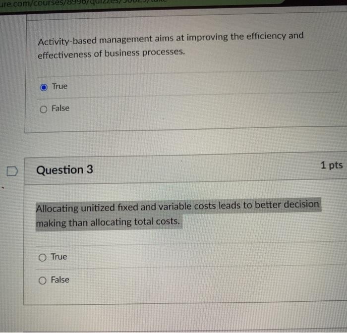 please help me answer question #3 are.com/courses/899 Activity-based management aims at improving