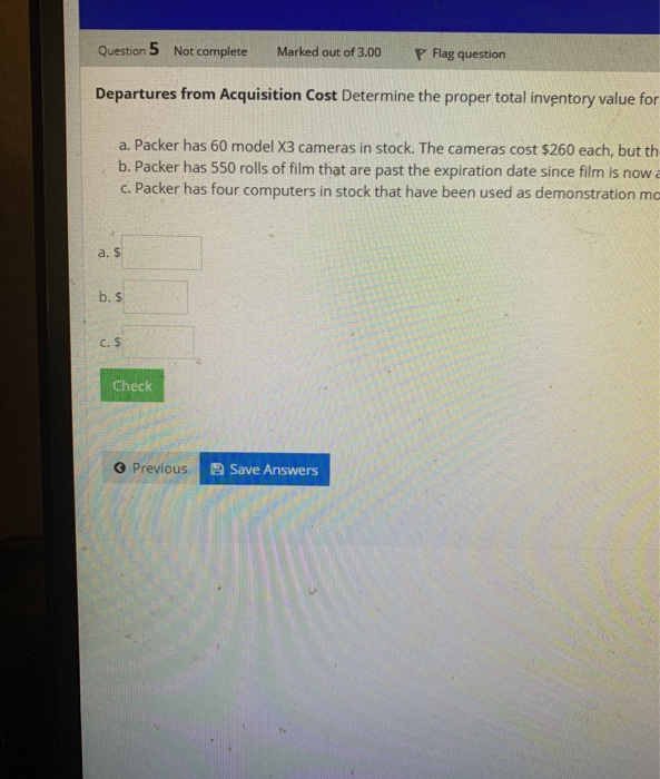 each of the following items in Packer Company's ending inventory Packer has