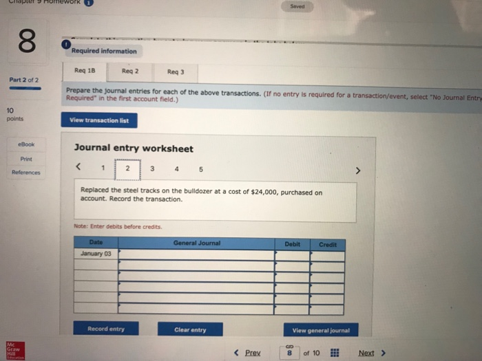 during a recent year Part 2 of2 10 points January 2 Purchased