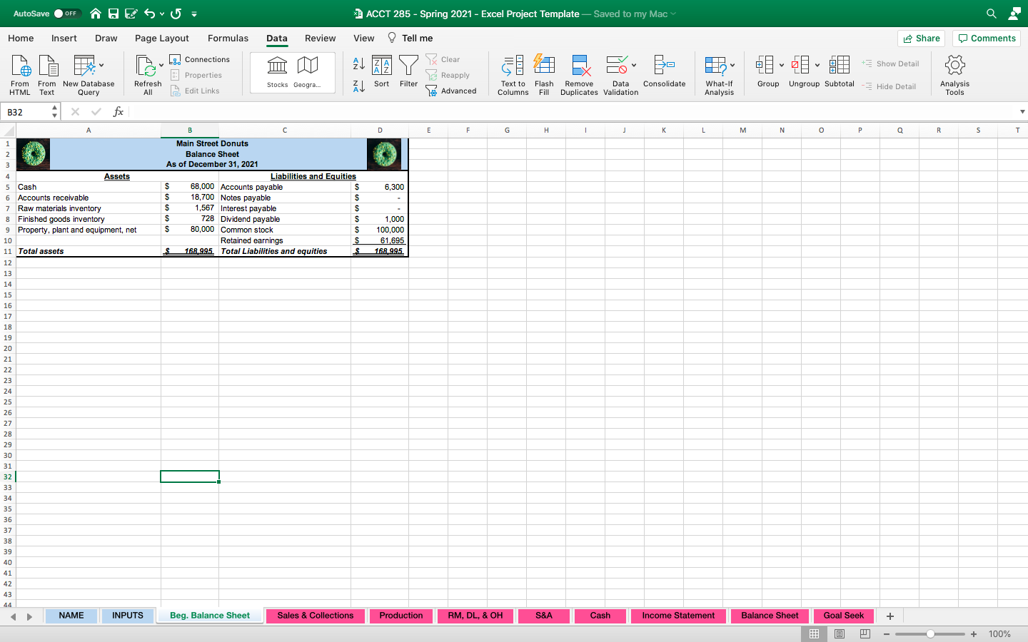 Saved to my Mac Home Insert Draw Page Layout Formulas Data Review