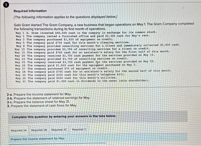 TIME SENSITIVE, please help Required information [The following information applies to the