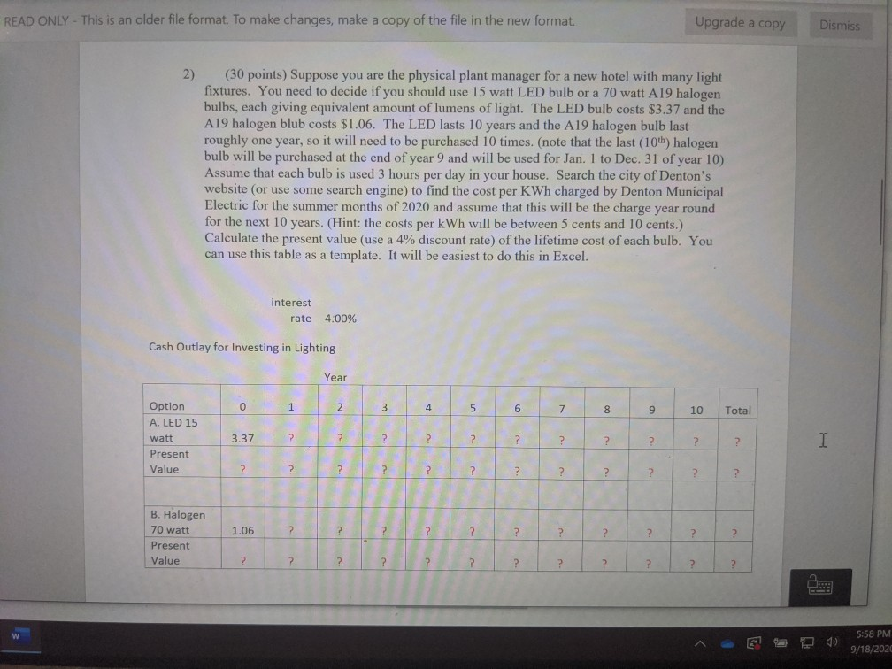 READ ONLY - This is an older file format. To make