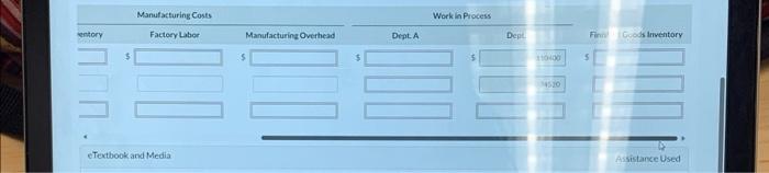 during ti fonthof Octobei The cost of work in process in Departmest