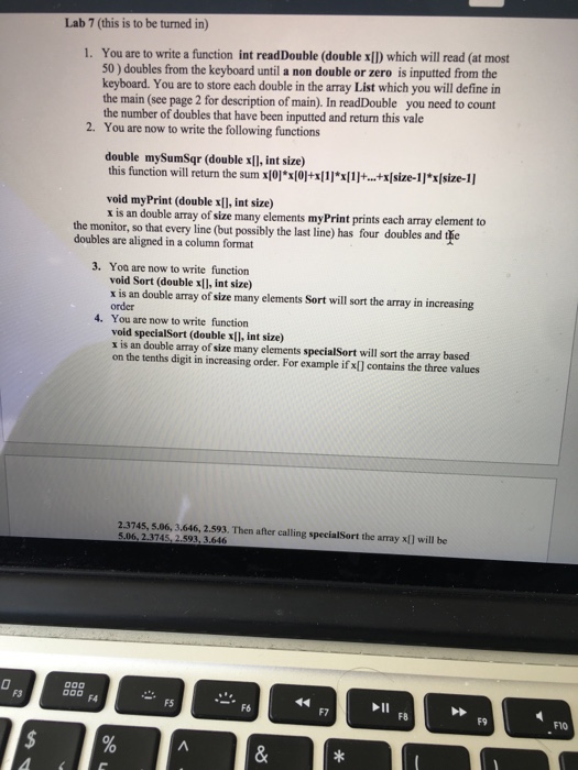  Ivhave this program in c++ Lab 7 (this is to be