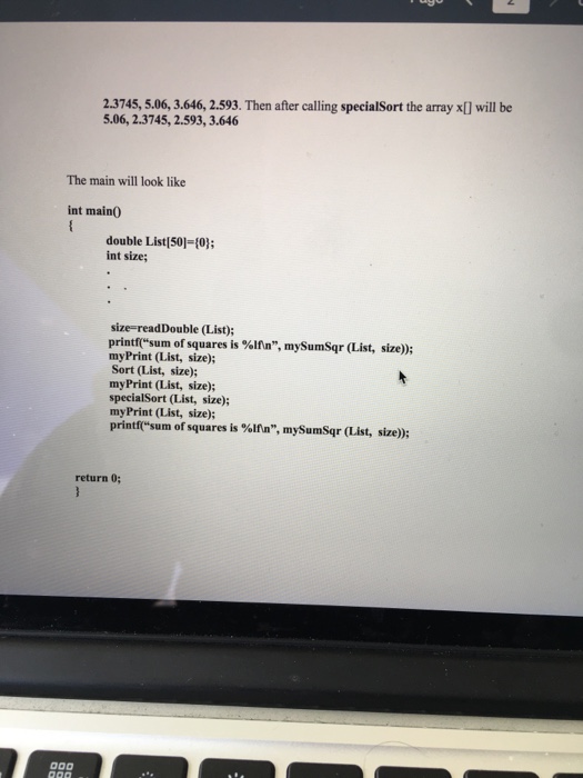 turned in) 1. You are to write a function int readDouble (double