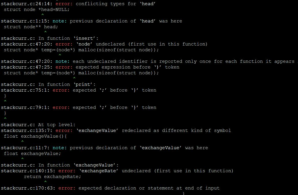 I got the following errors. How do I fix them? My code