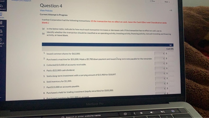  Support Question 4 bord View Policies Current Attempt in Progress Ivanhoe