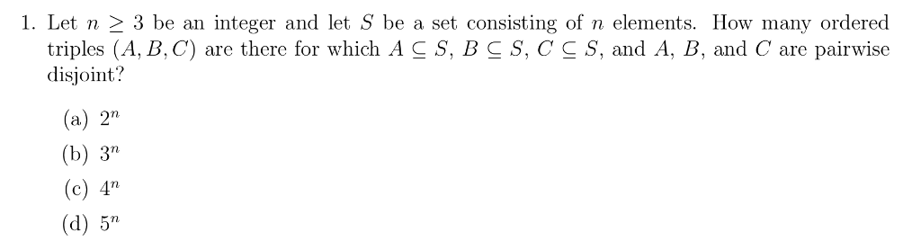  1. Let n 2 3 be an integer and let S