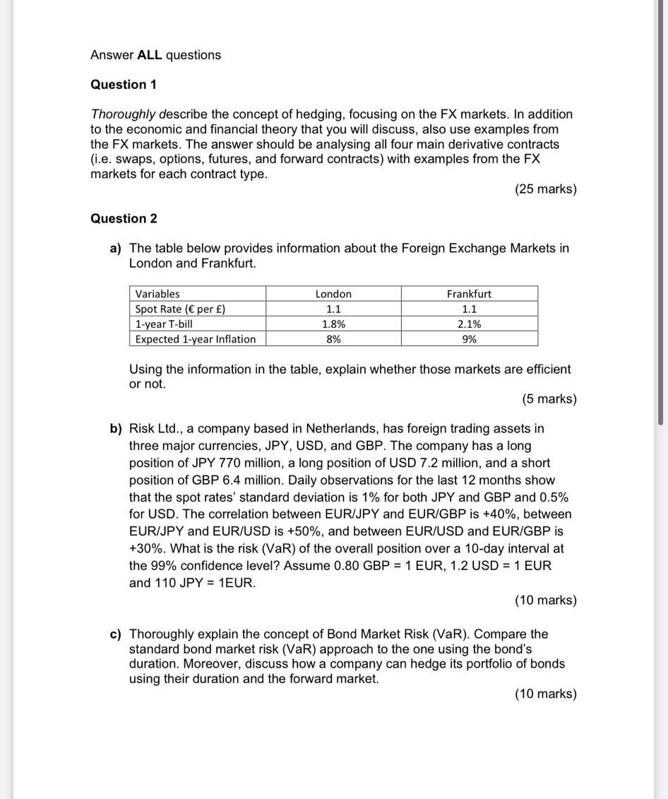 please do part B correctly will upvote Answer ALL questions Question