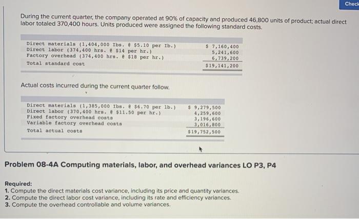 applies to the questions displayed below.) Trico Company set the following standard