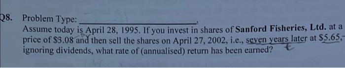 what is the problem type? is it implicit interest rate? please show