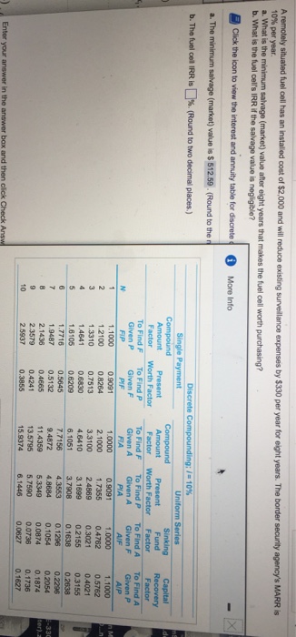  Part B please A remotely situated fuel cell has an installed