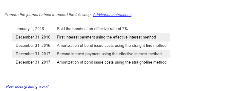 you got the answer? Thank you. Recording Bond Issuance Instructions Chart of