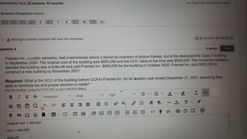  A. Moving to another question will save this response. \& \&