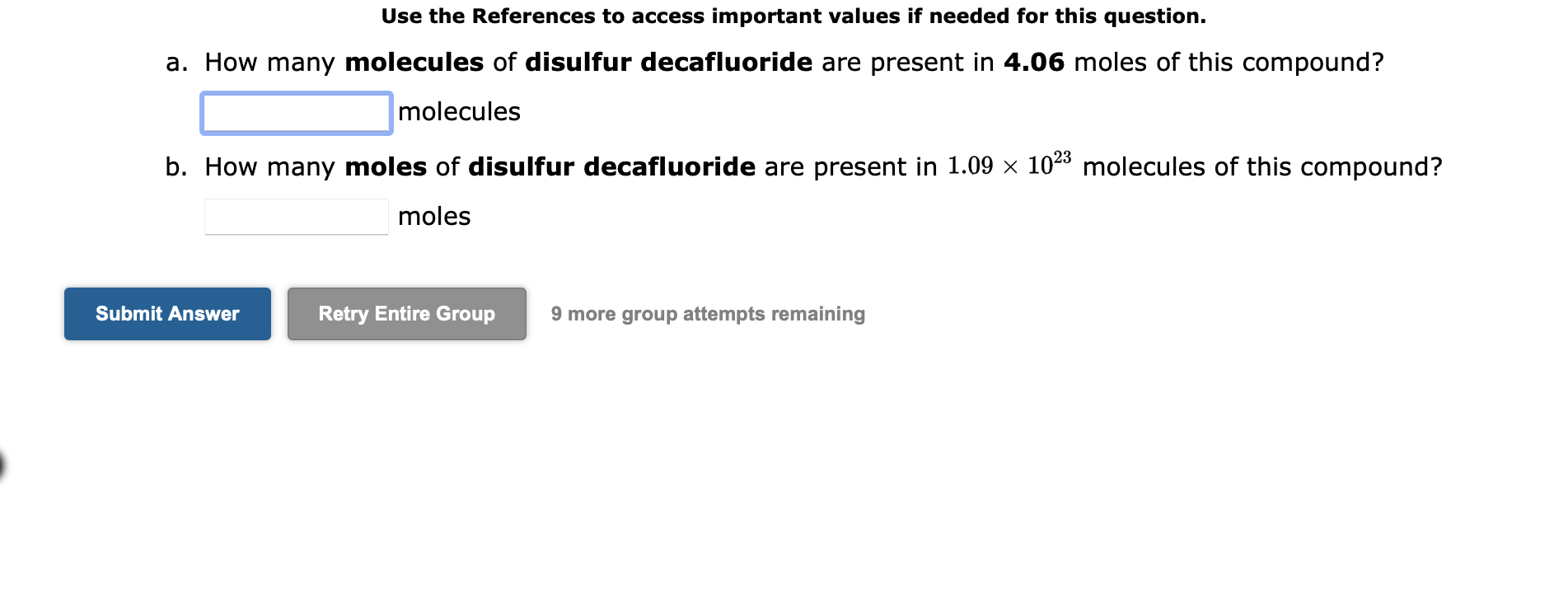  Use the References to access important values if needed for this