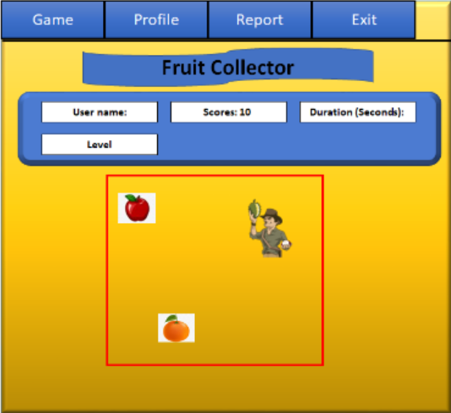 implement, present, and discuss a game called Fruit Collector (FC). FC is
