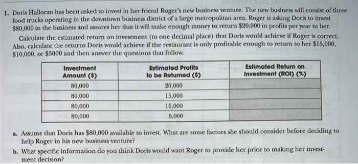  i have a template for assignment if needed. 1. Doris Halloran