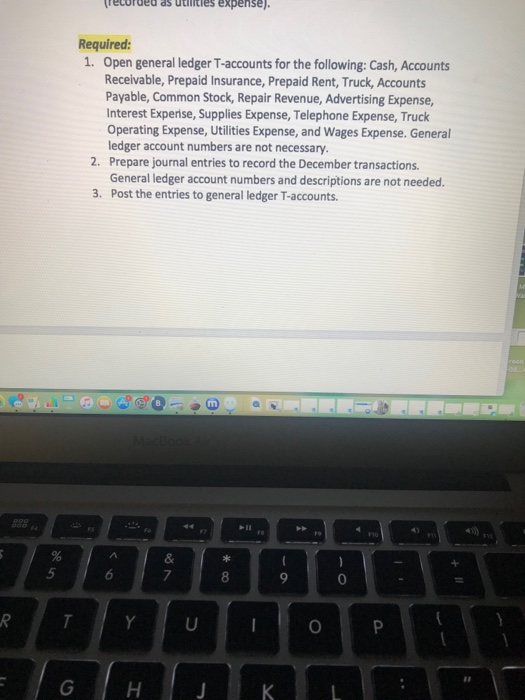 the following accounts: Cash $125 Accounts Receivable $9,000 Accounts Payable $11,100 Repair