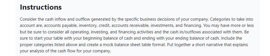 Create a mock balance sheet table format / USE ANY NUMBERS. Put
