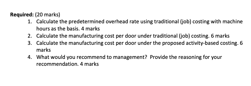 NO MARKS WILL BE AWARDED FOR ANSWERS TO THE PROBLEMS UNSUPPORTED BY