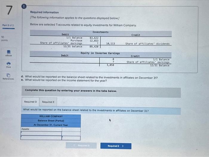 please answer both required d and e. as seen in the top