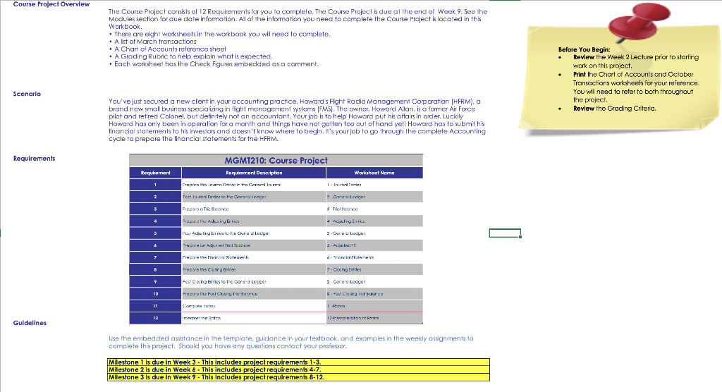 the Adjusted Trial Balance for your closing entries. Requirement #9: Post the