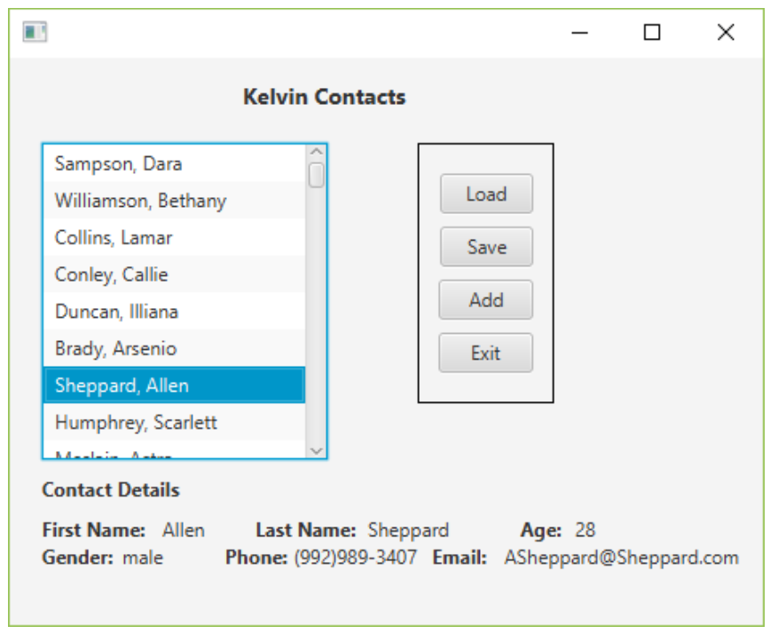 Using netbeans to do this. You will be creating a contacts application